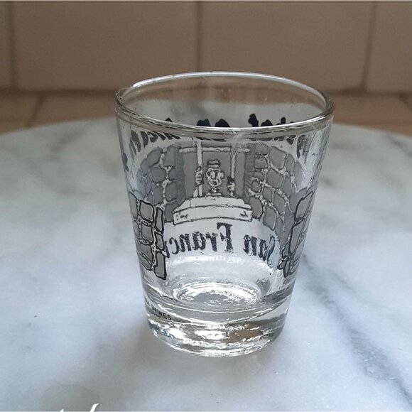 Vintage Shot Glass Big Shot on Alcatraz San Francisco Cartoon Tourism Barware 19 - Picture 7 of 7